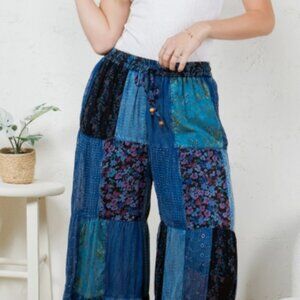 Indigo Boho Palazzo Tiered Pants